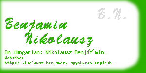 benjamin nikolausz business card